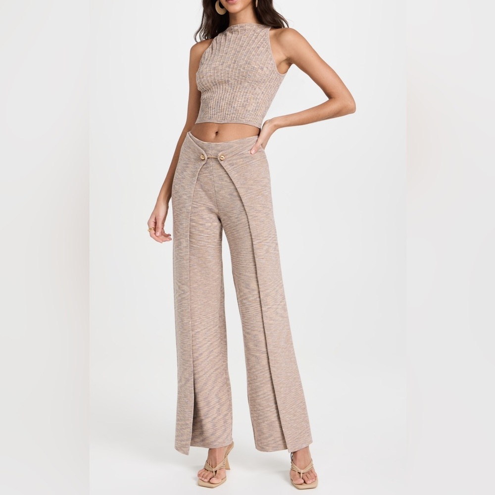NWOT XS Cult Gaia Amandine Wide Leg Knit Pants
